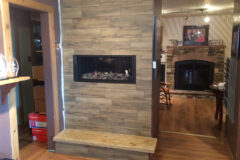 Inglenook Fireplaces: 6′′ × 24′′ Random offset tile with one-piece hearthstone in Conifer, Colorado