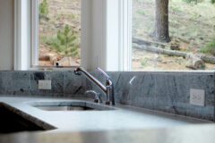 Kitchen Backsplash: 12′′ × 12′′ Granite tile in Bailey, Colorado