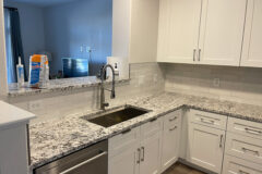 Kitchen Backsplash: 3′′ × 12′′ Ceramic tile, subway pattern (50% offset), in Thornton, Colorado